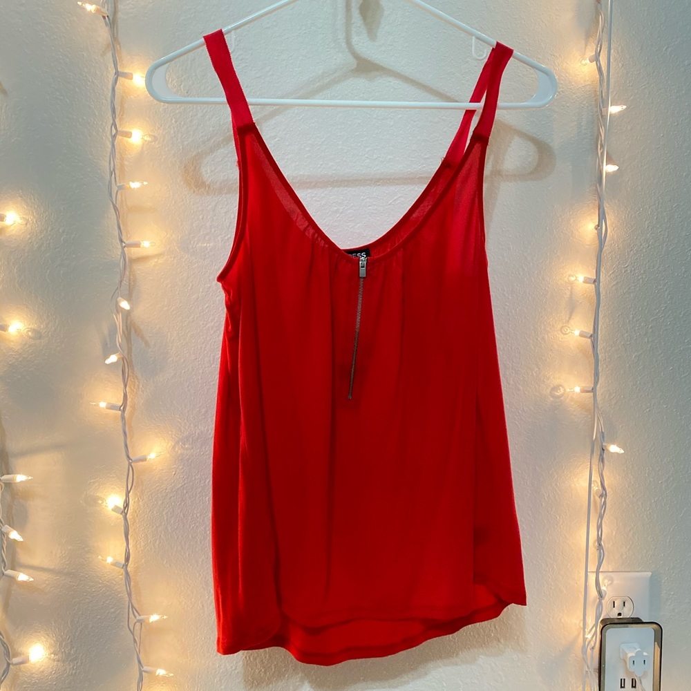 EXPRESS red tank with front zip